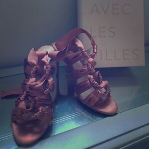 Dusty rose satin heels
